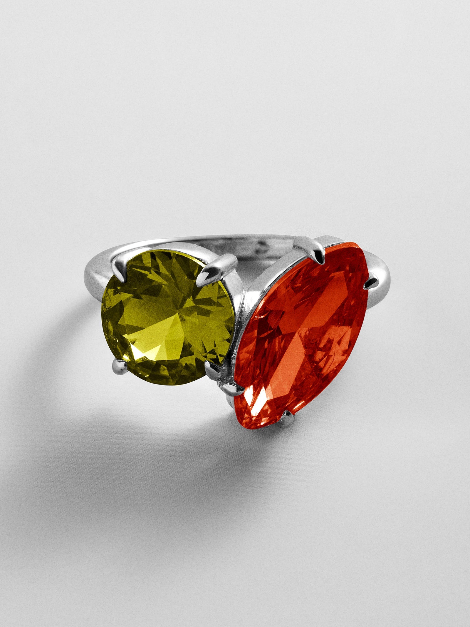Toi et Moi Custom Birthstone Ring - Silver