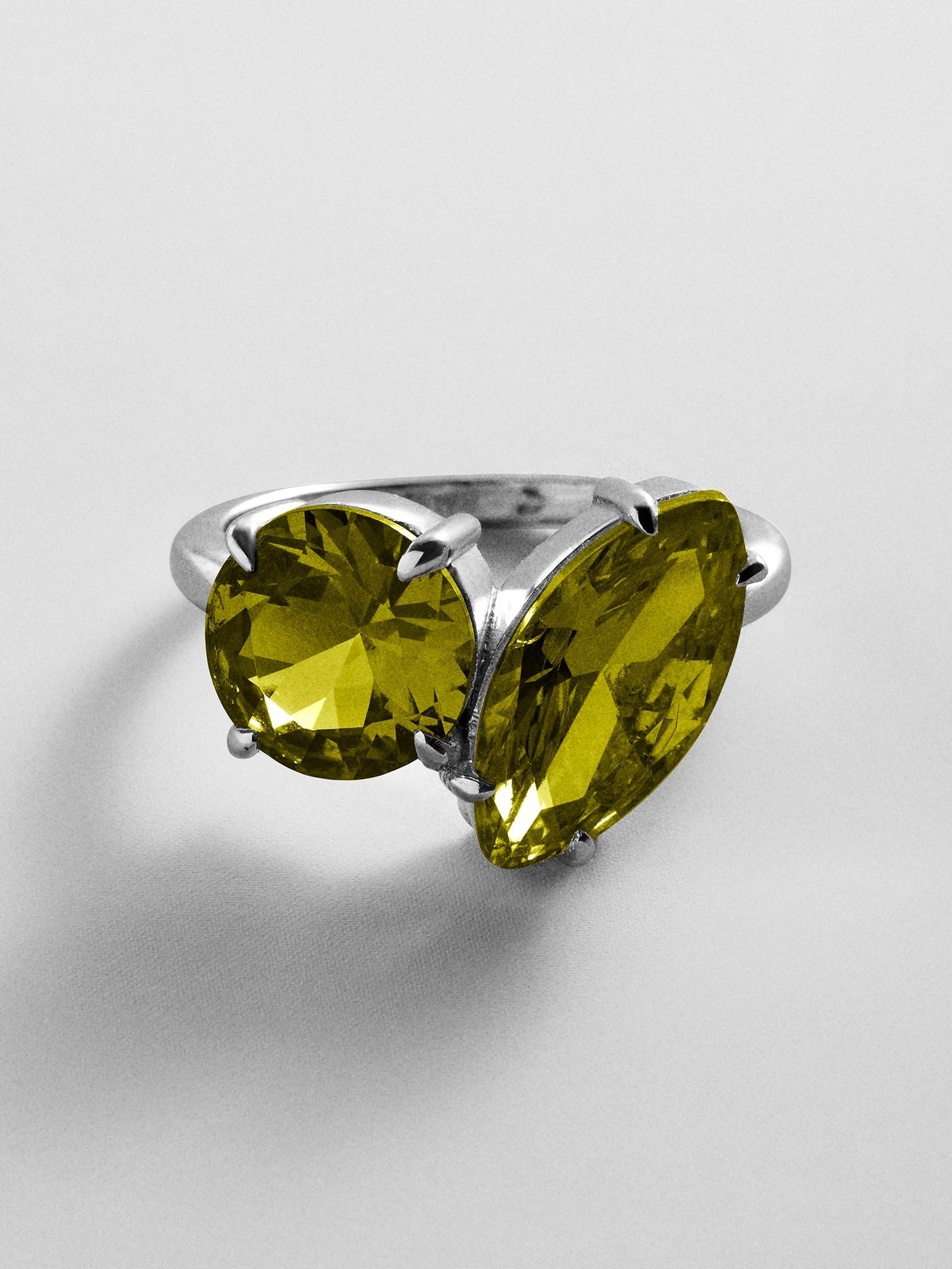 Toi et Moi Custom Birthstone Ring - Silver