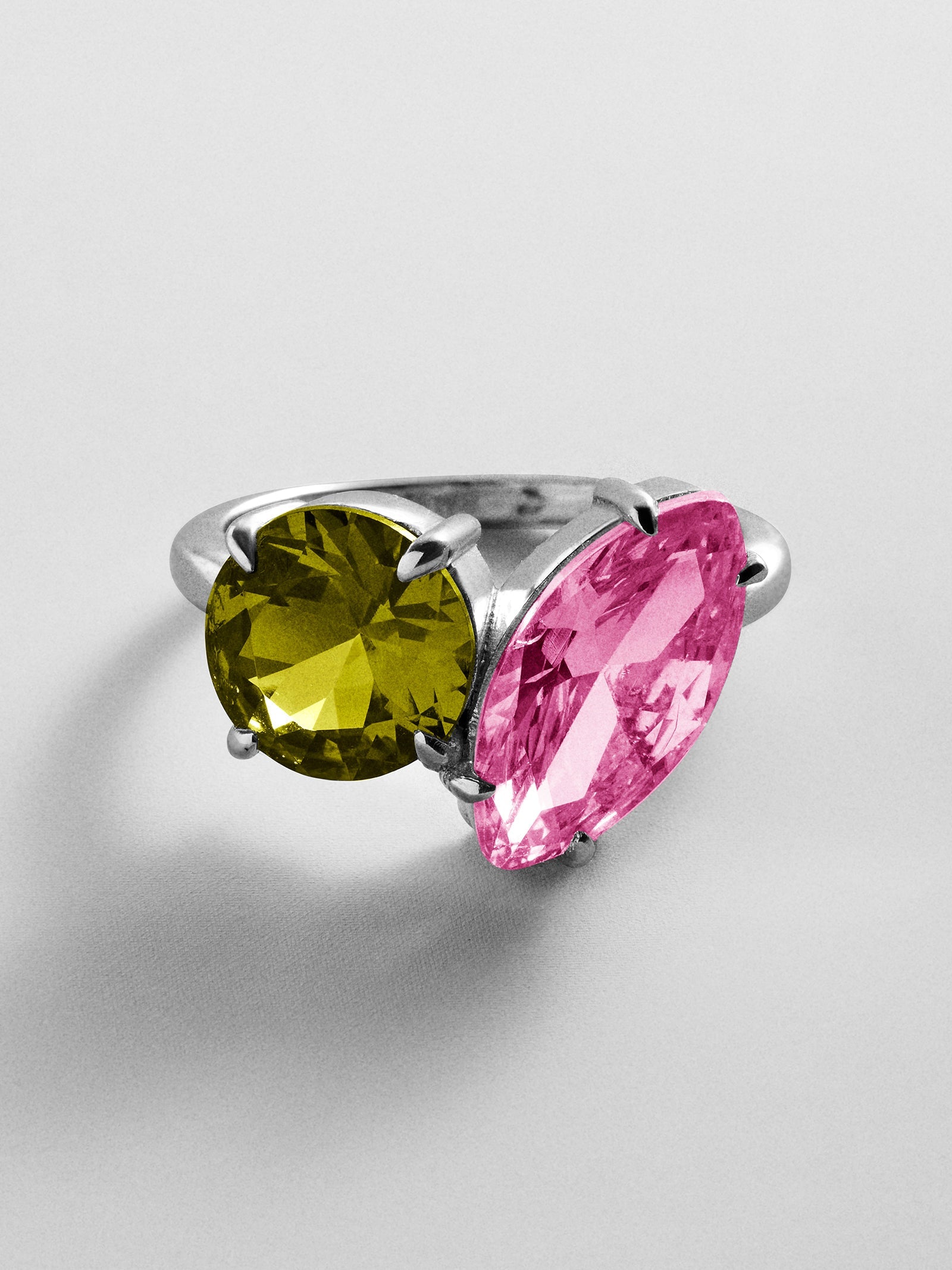 Toi et Moi Custom Birthstone Ring - Silver