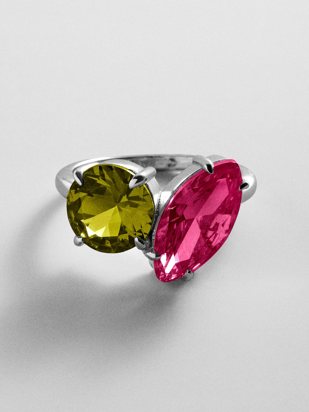 Toi et Moi Custom Birthstone Ring - Silver