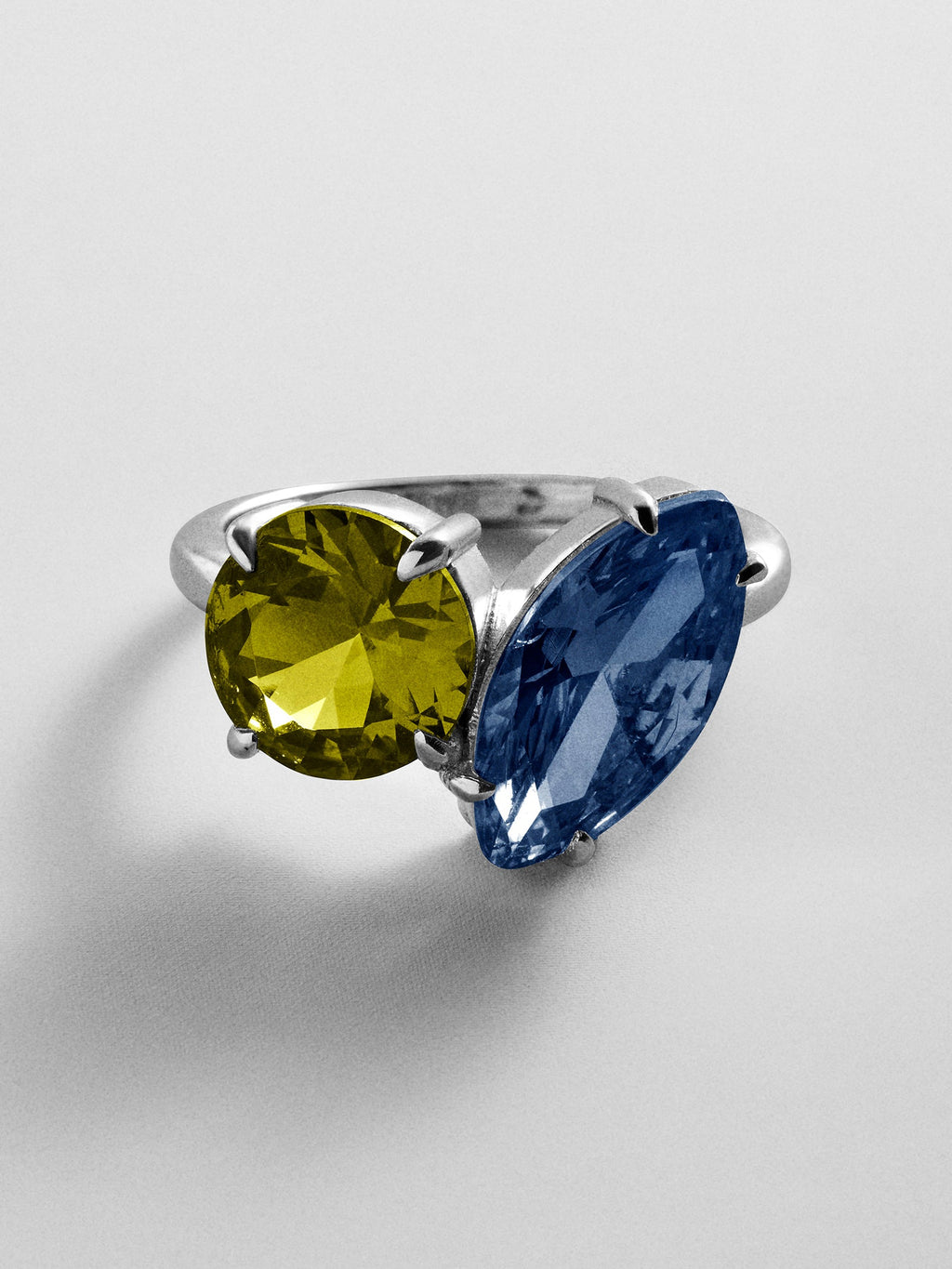 Toi et Moi Custom Birthstone Ring - Silver