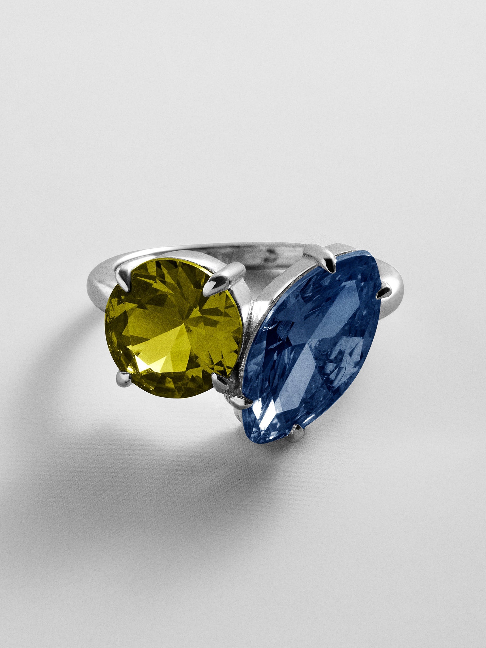 Toi et Moi Custom Birthstone Ring - Silver