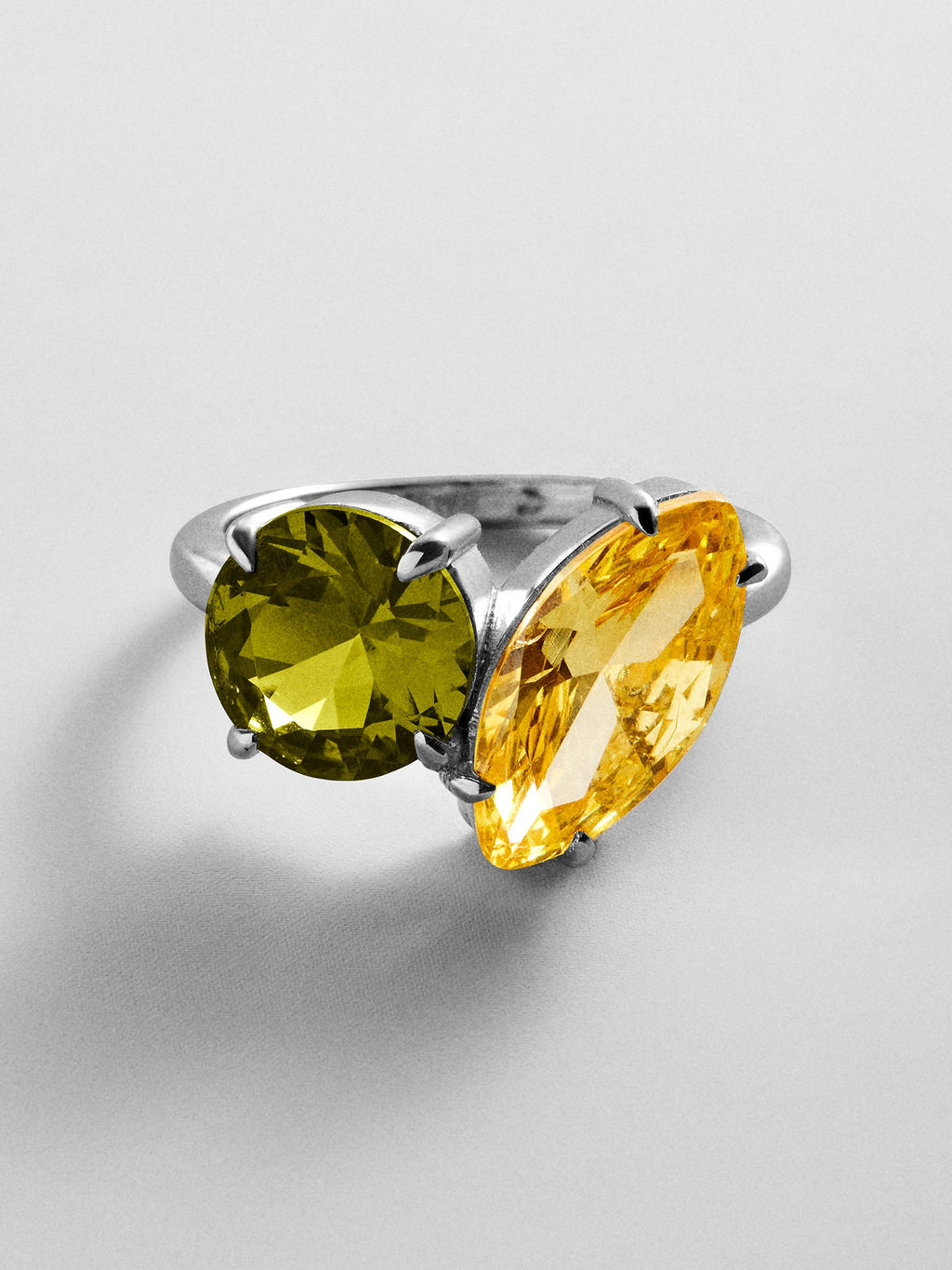 Toi et Moi Custom Birthstone Ring - Silver