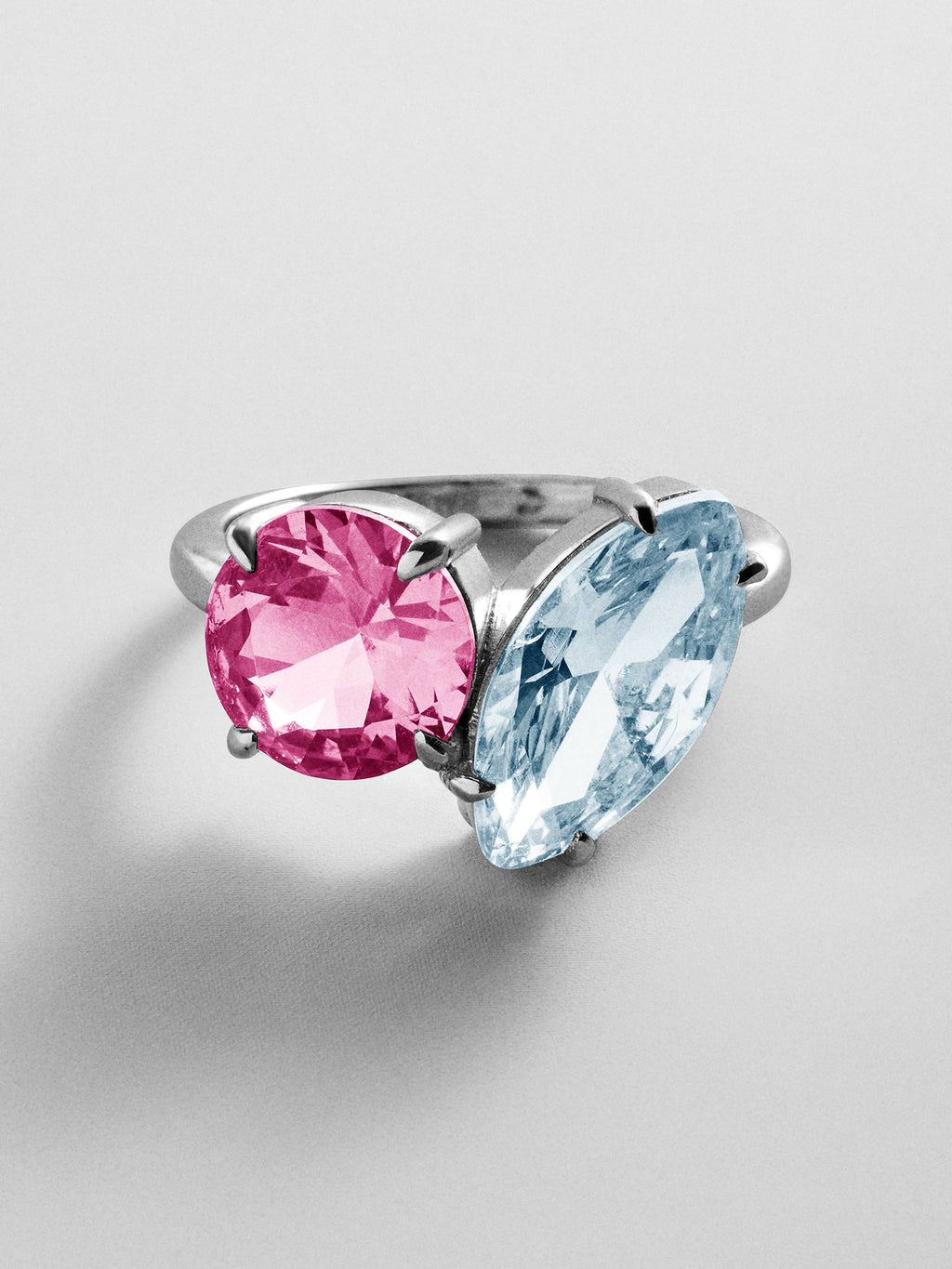 Toi et Moi Custom Birthstone Ring - Silver