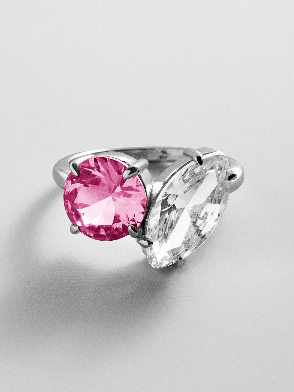 Toi et Moi Custom Birthstone Ring - Silver