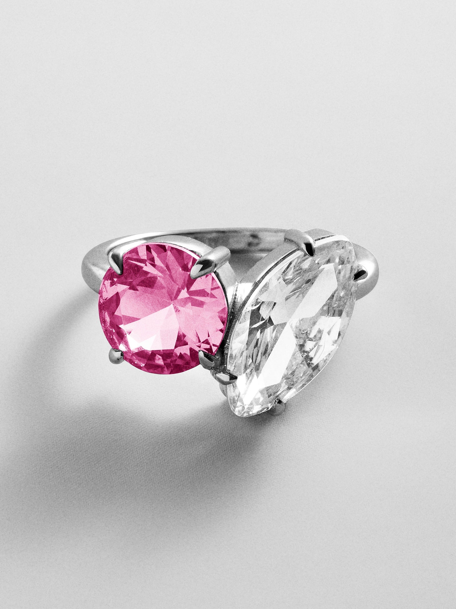 Toi et Moi Custom Birthstone Ring - Silver