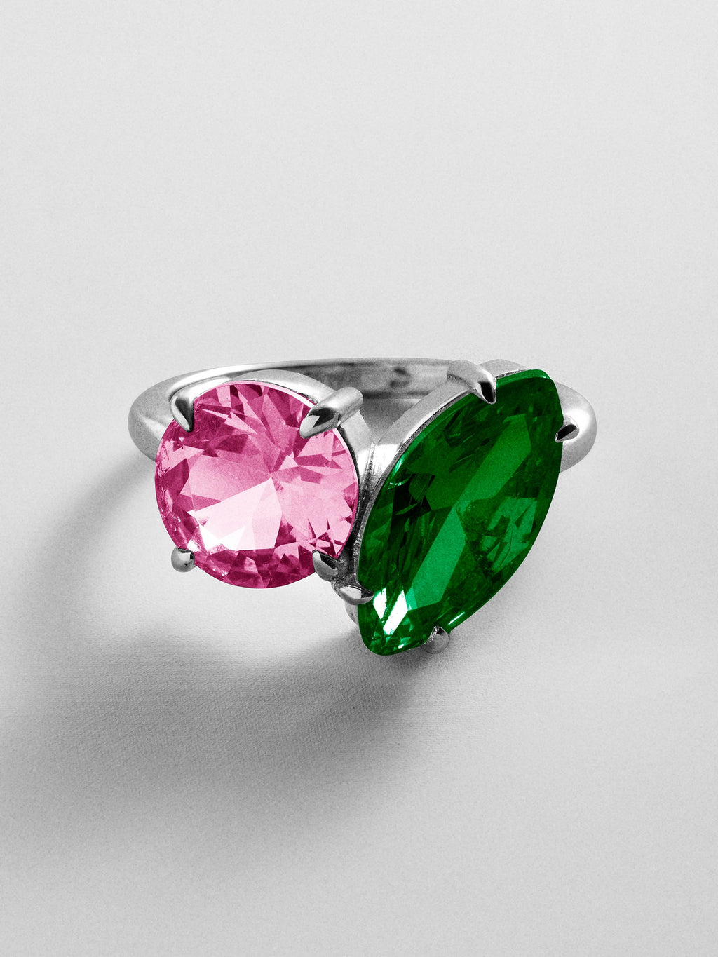 Toi et Moi Custom Birthstone Ring - Silver