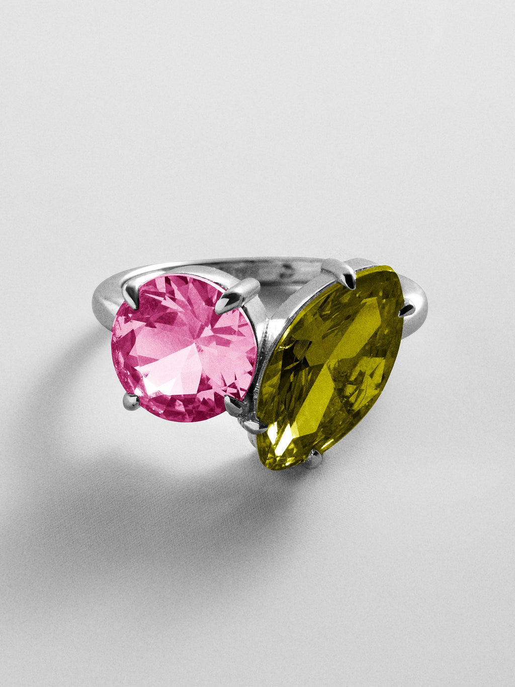 Toi et Moi Custom Birthstone Ring - Silver