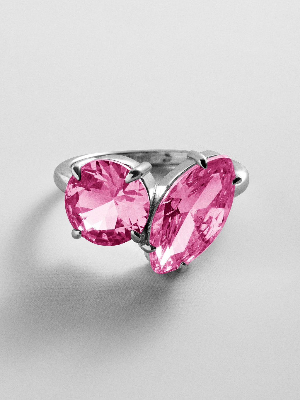 Toi et Moi Custom Birthstone Ring - Silver