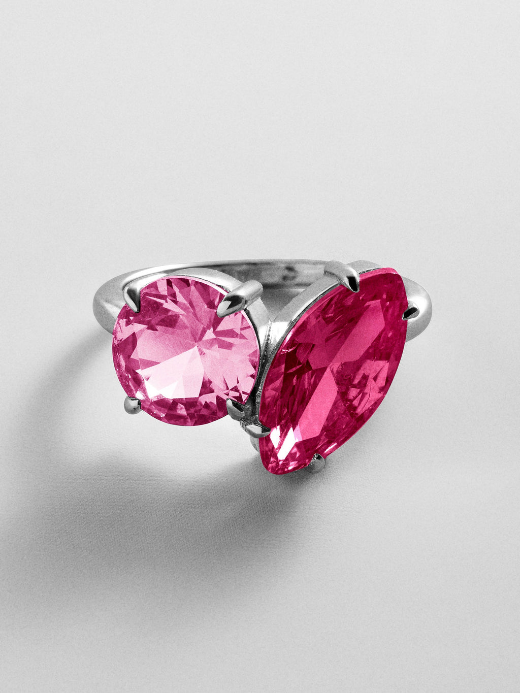 Toi et Moi Custom Birthstone Ring - Silver