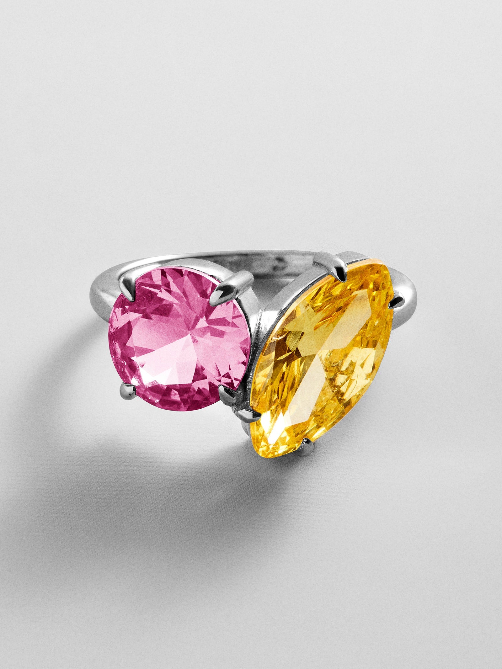 Toi et Moi Custom Birthstone Ring - Silver