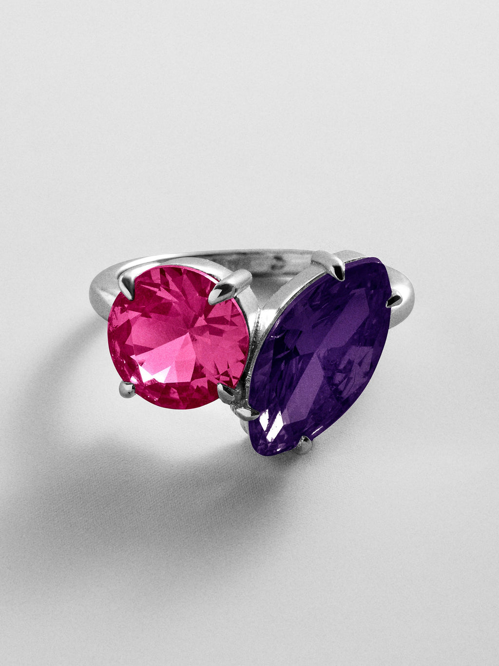 Toi et Moi Custom Birthstone Ring - Silver
