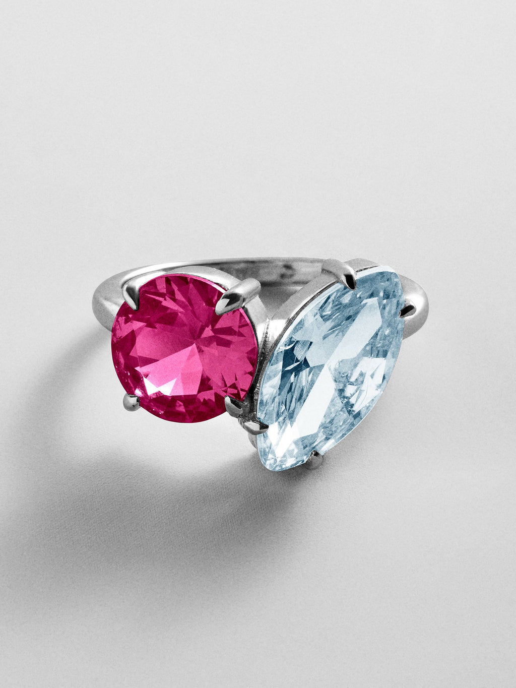 Toi et Moi Custom Birthstone Ring - Silver
