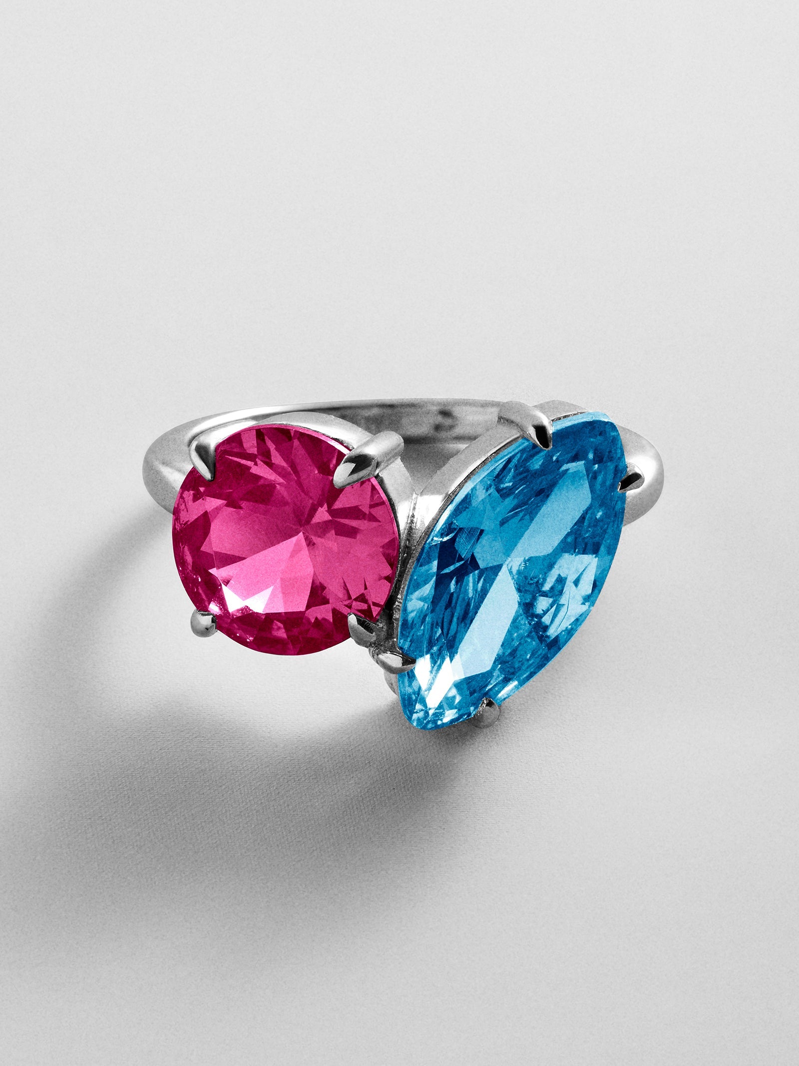 Toi et Moi Custom Birthstone Ring - Silver