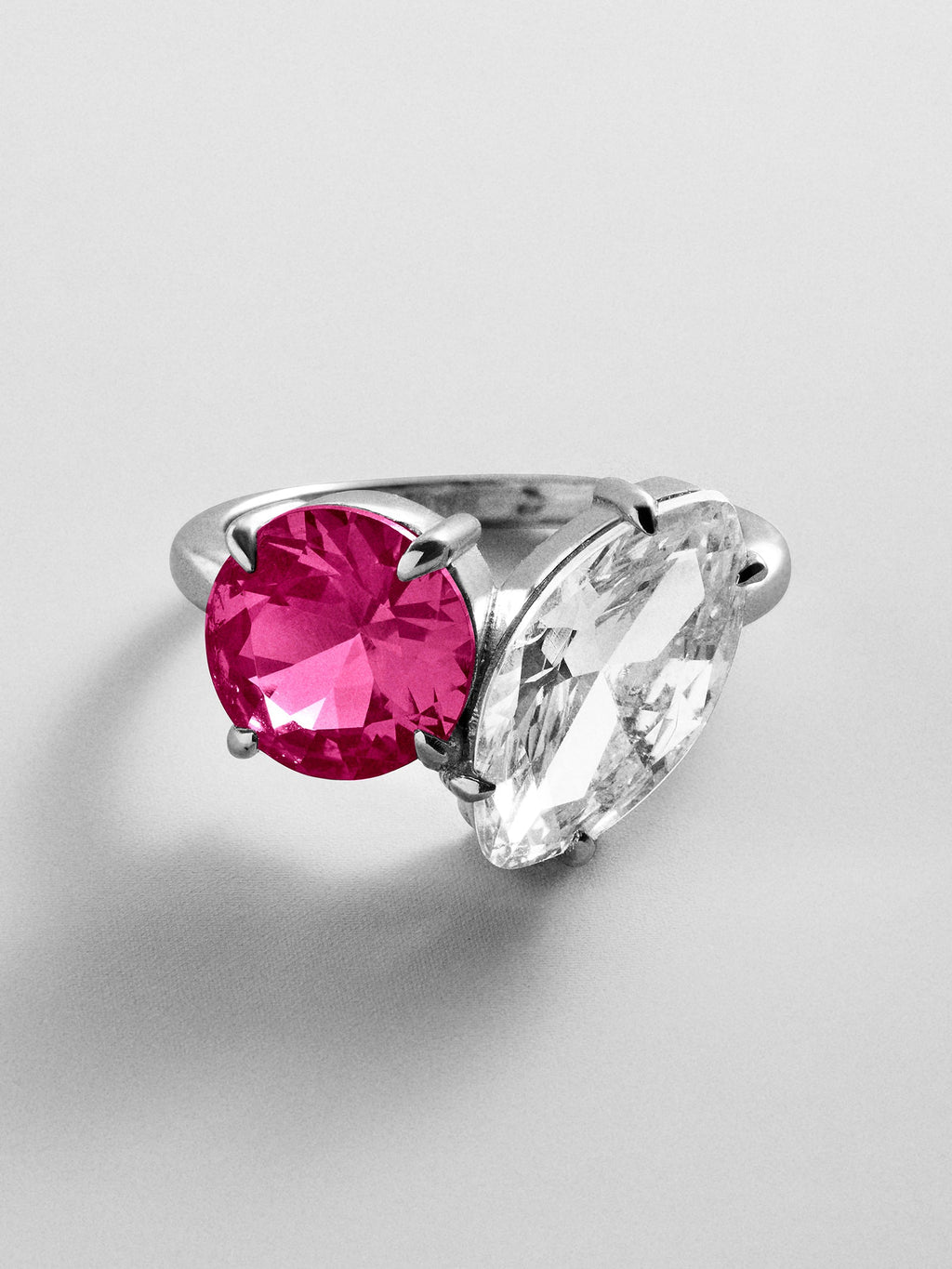 Toi et Moi Custom Birthstone Ring - Silver