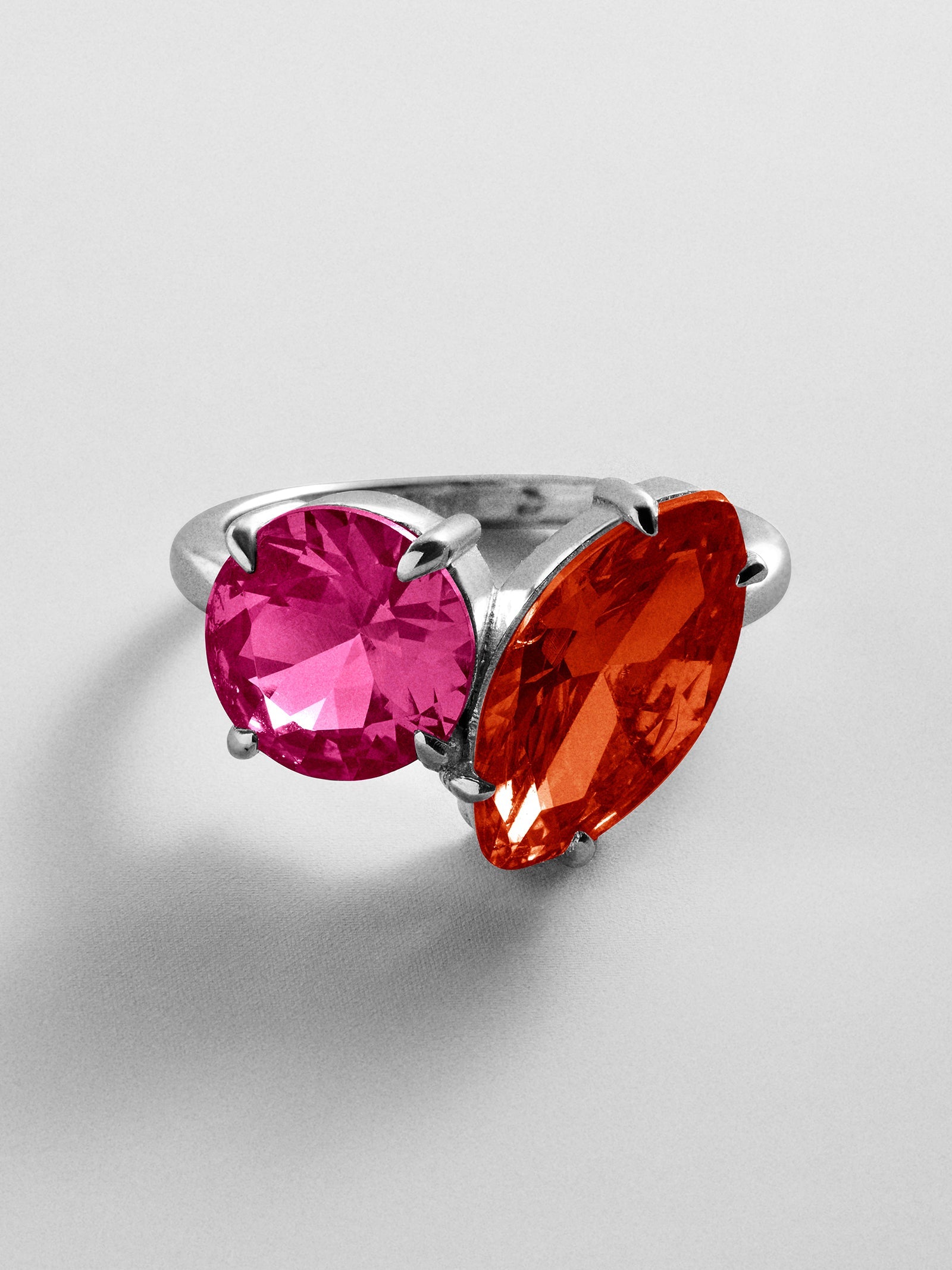 Toi et Moi Custom Birthstone Ring - Silver