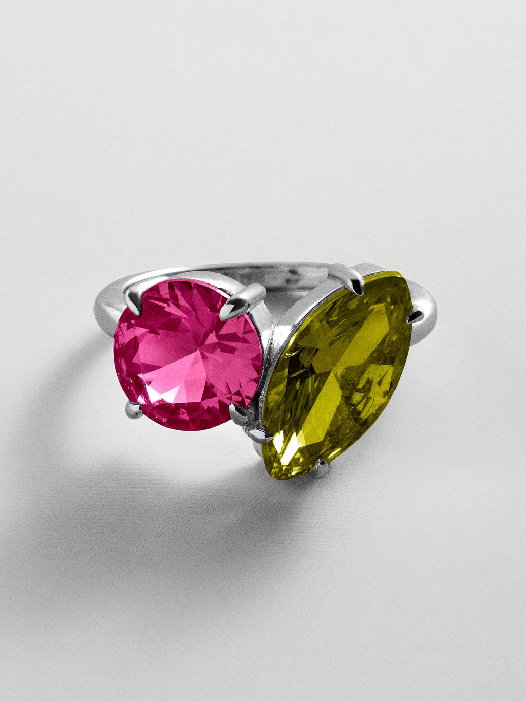 Toi et Moi Custom Birthstone Ring - Silver