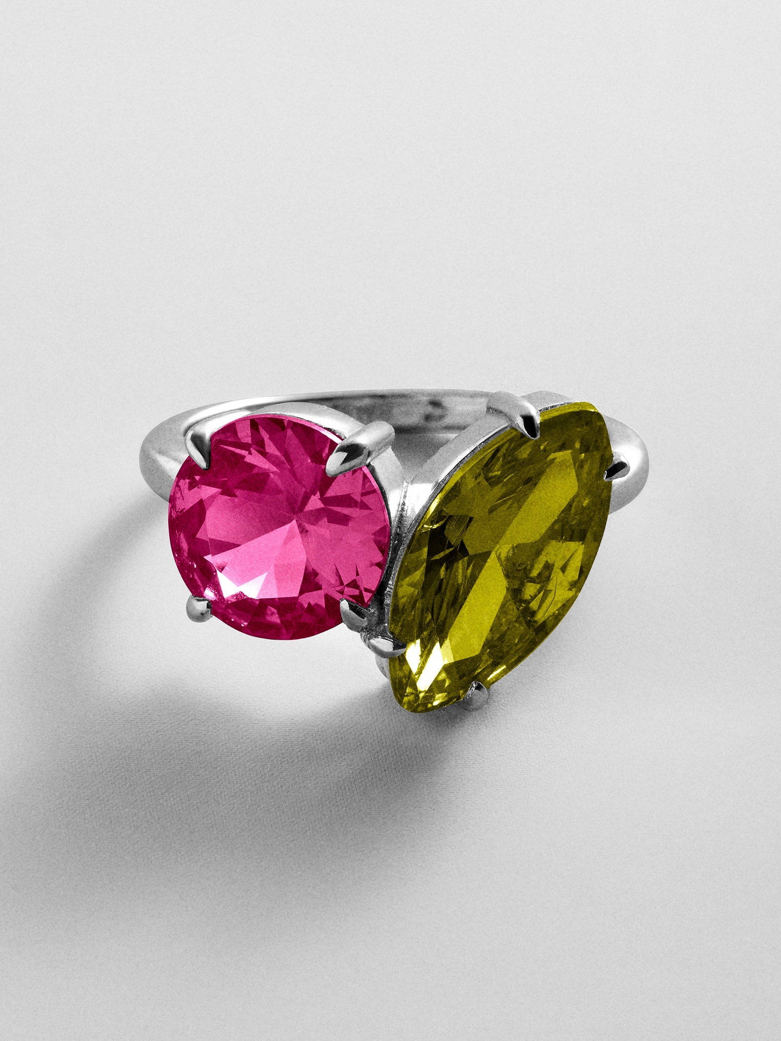 Toi et Moi Custom Birthstone Ring - Silver