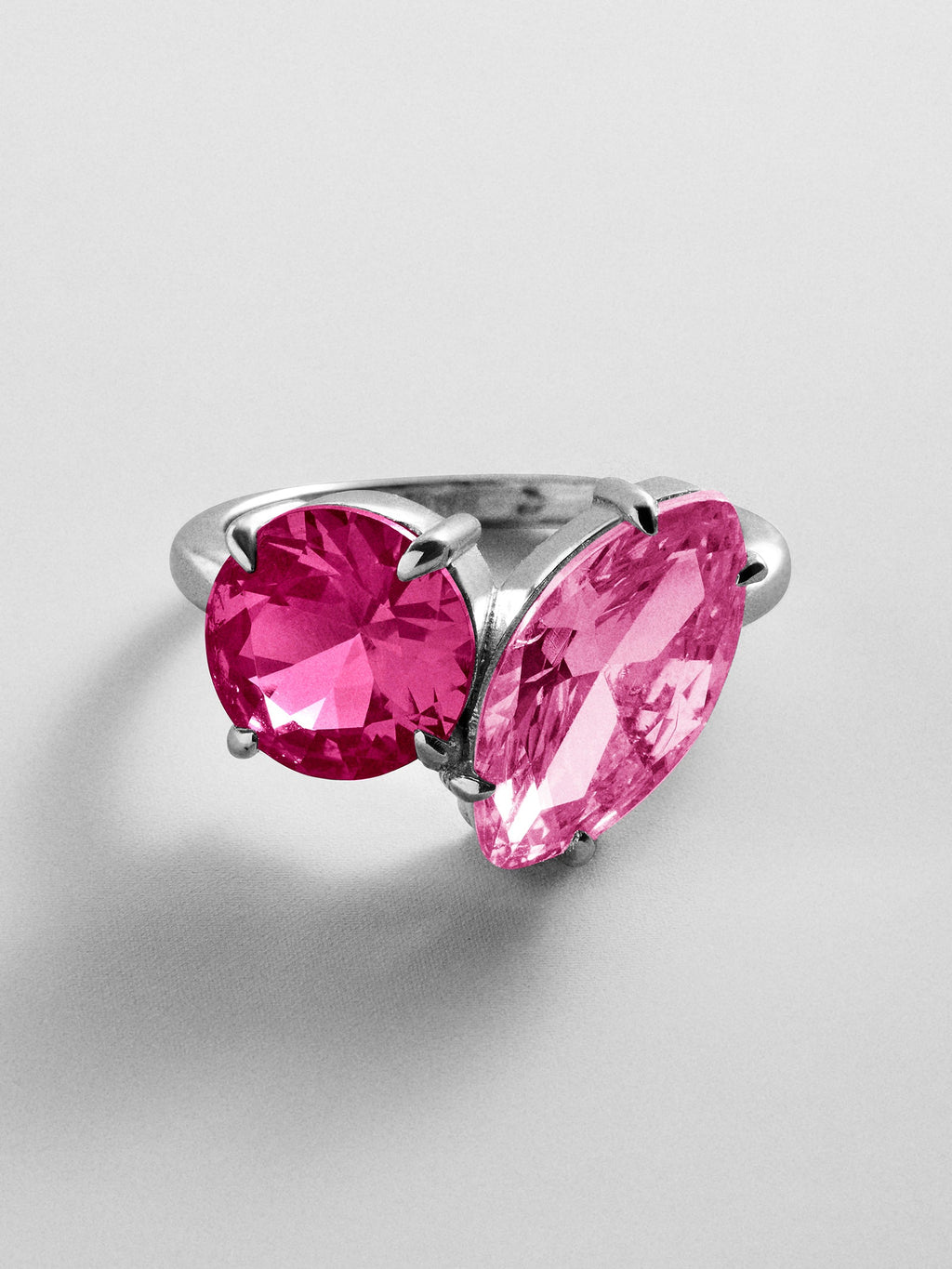 Toi et Moi Custom Birthstone Ring - Silver