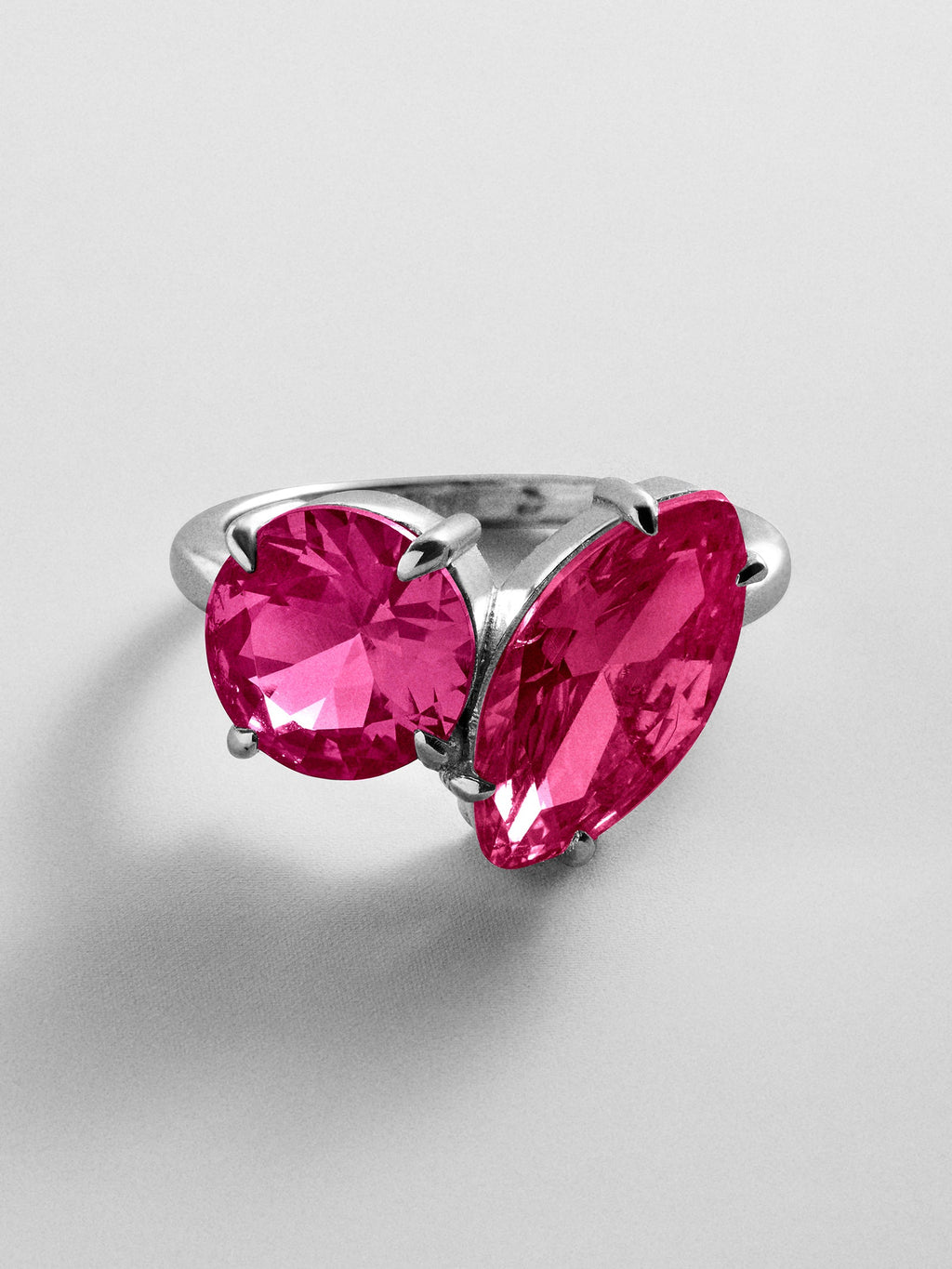 Toi et Moi Custom Birthstone Ring - Silver