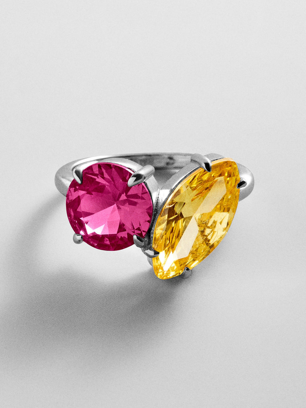 Toi et Moi Custom Birthstone Ring - Silver