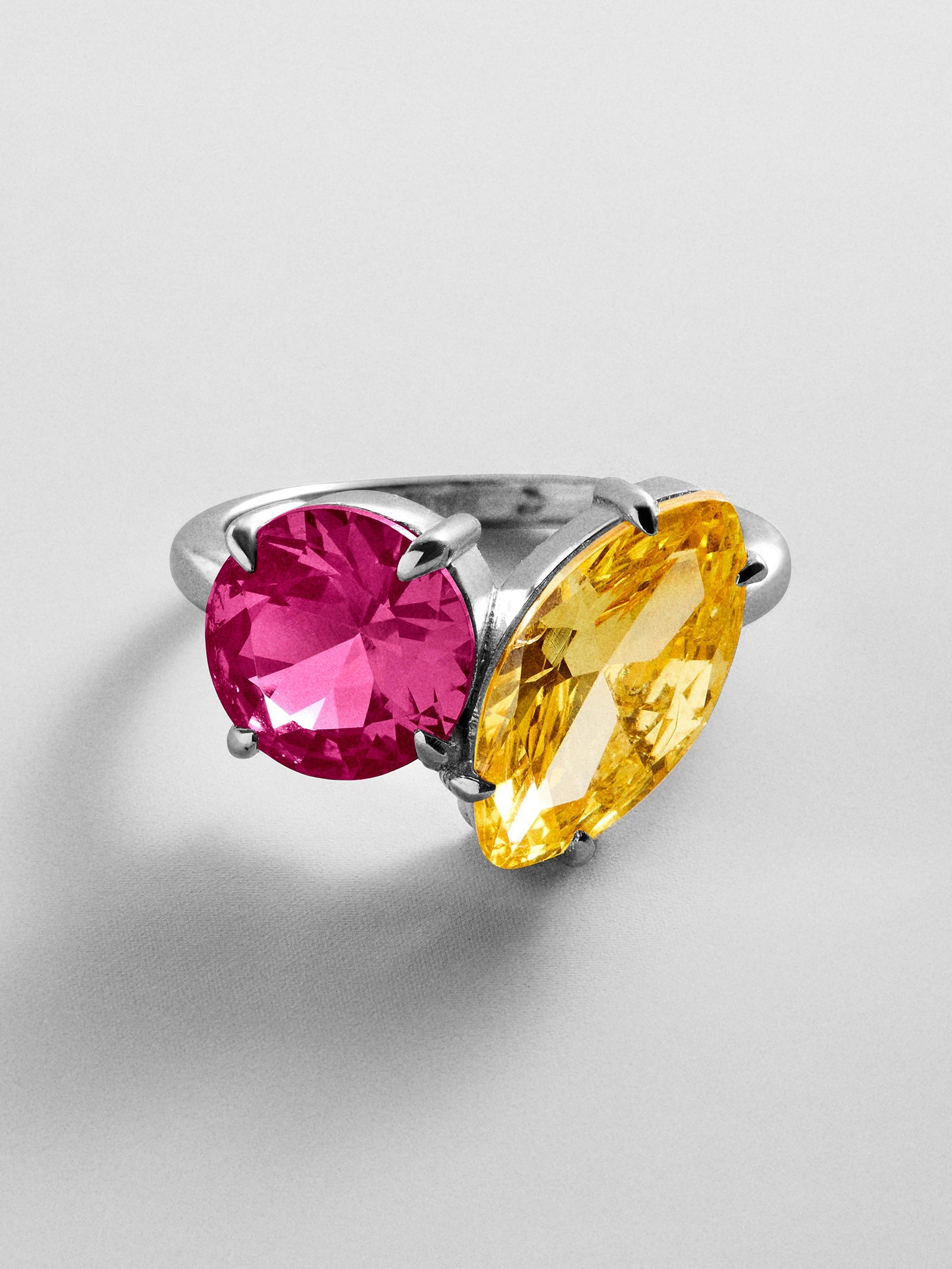 Toi et Moi Custom Birthstone Ring - Silver
