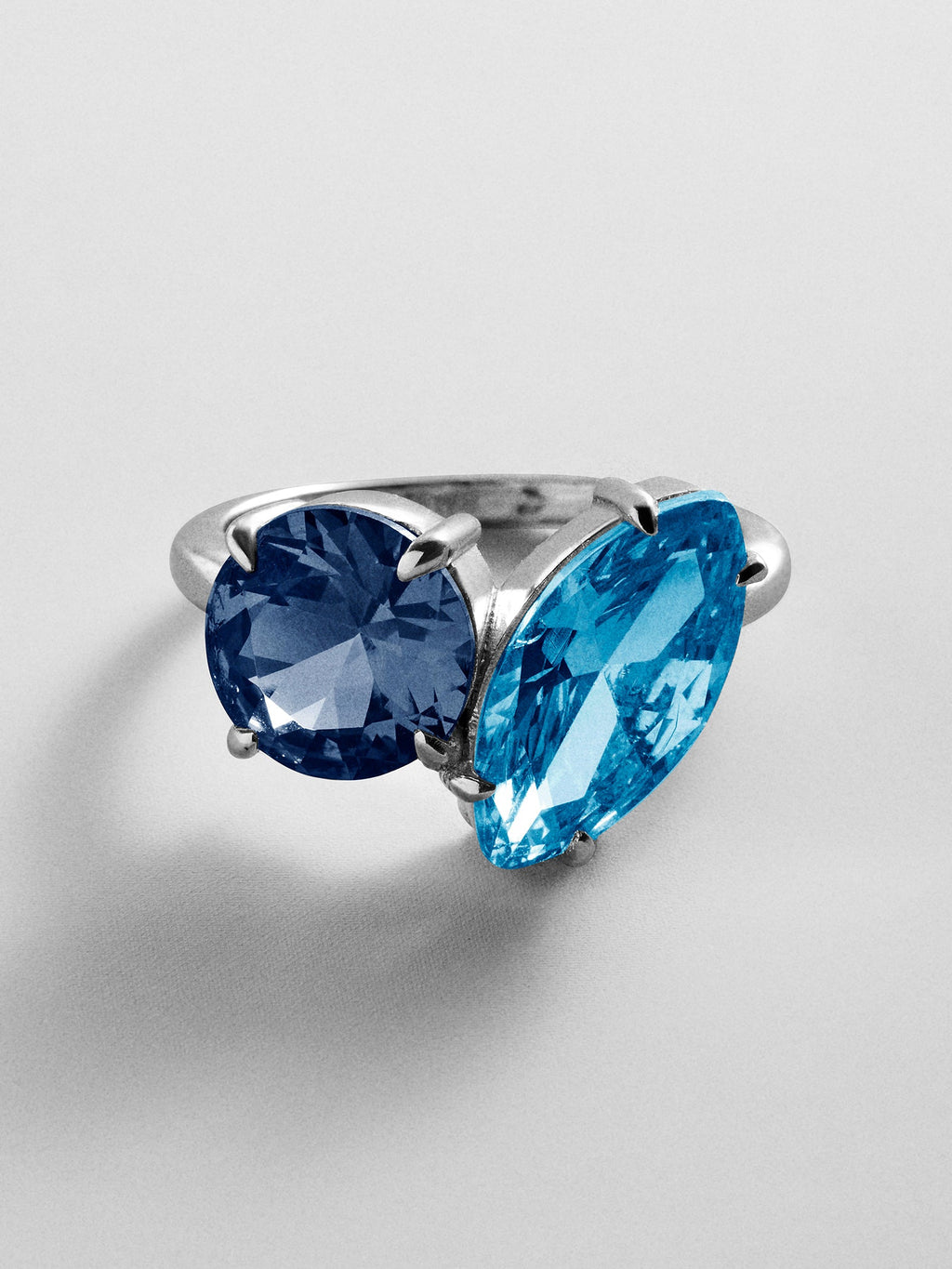 Toi et Moi Custom Birthstone Ring - Silver
