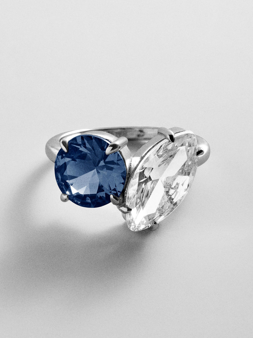 Toi et Moi Custom Birthstone Ring - Silver