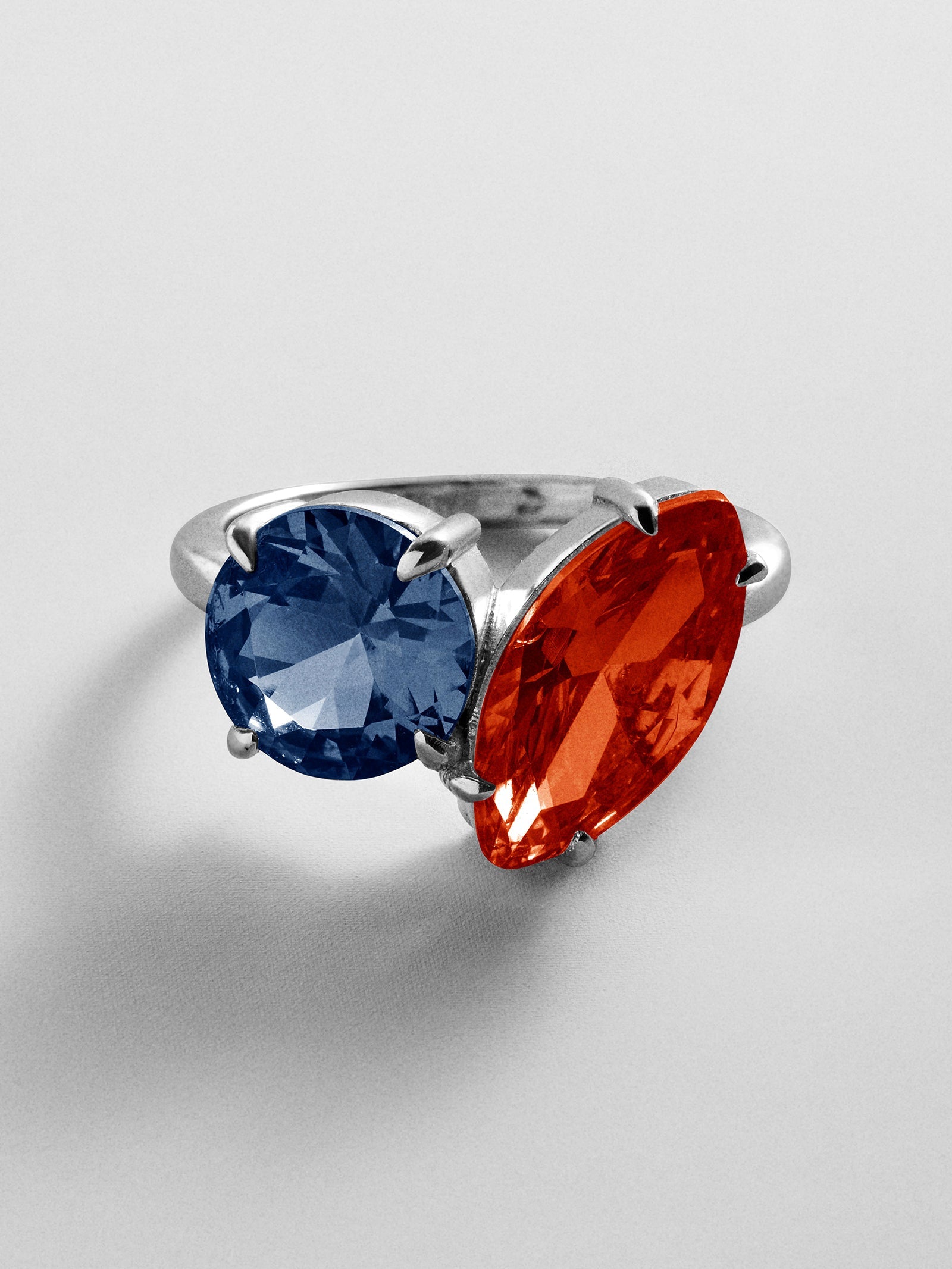 Toi et Moi Custom Birthstone Ring - Silver