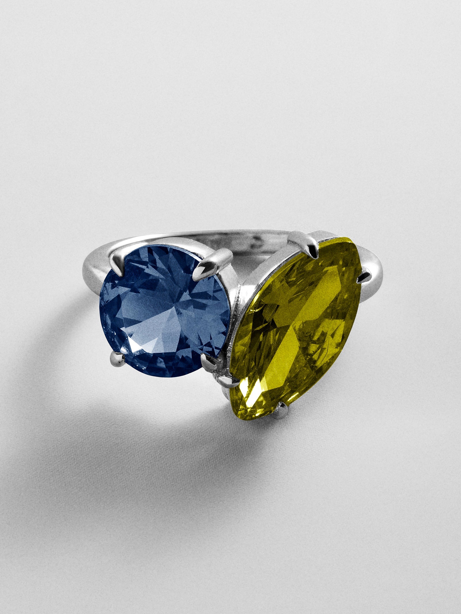 Toi et Moi Custom Birthstone Ring - Silver