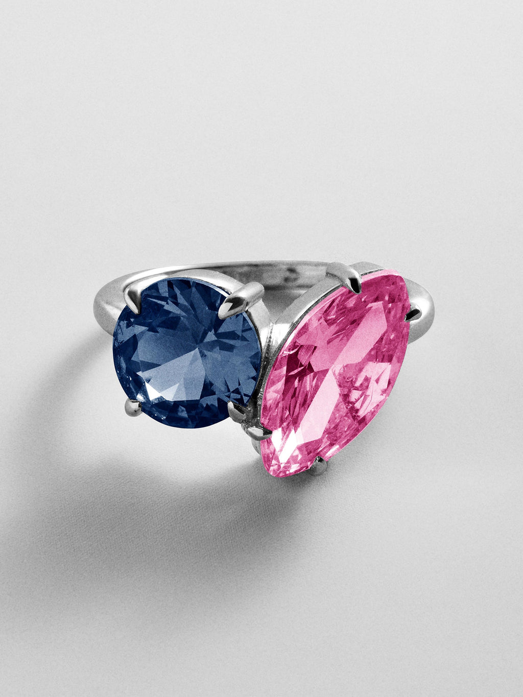 Toi et Moi Custom Birthstone Ring - Silver