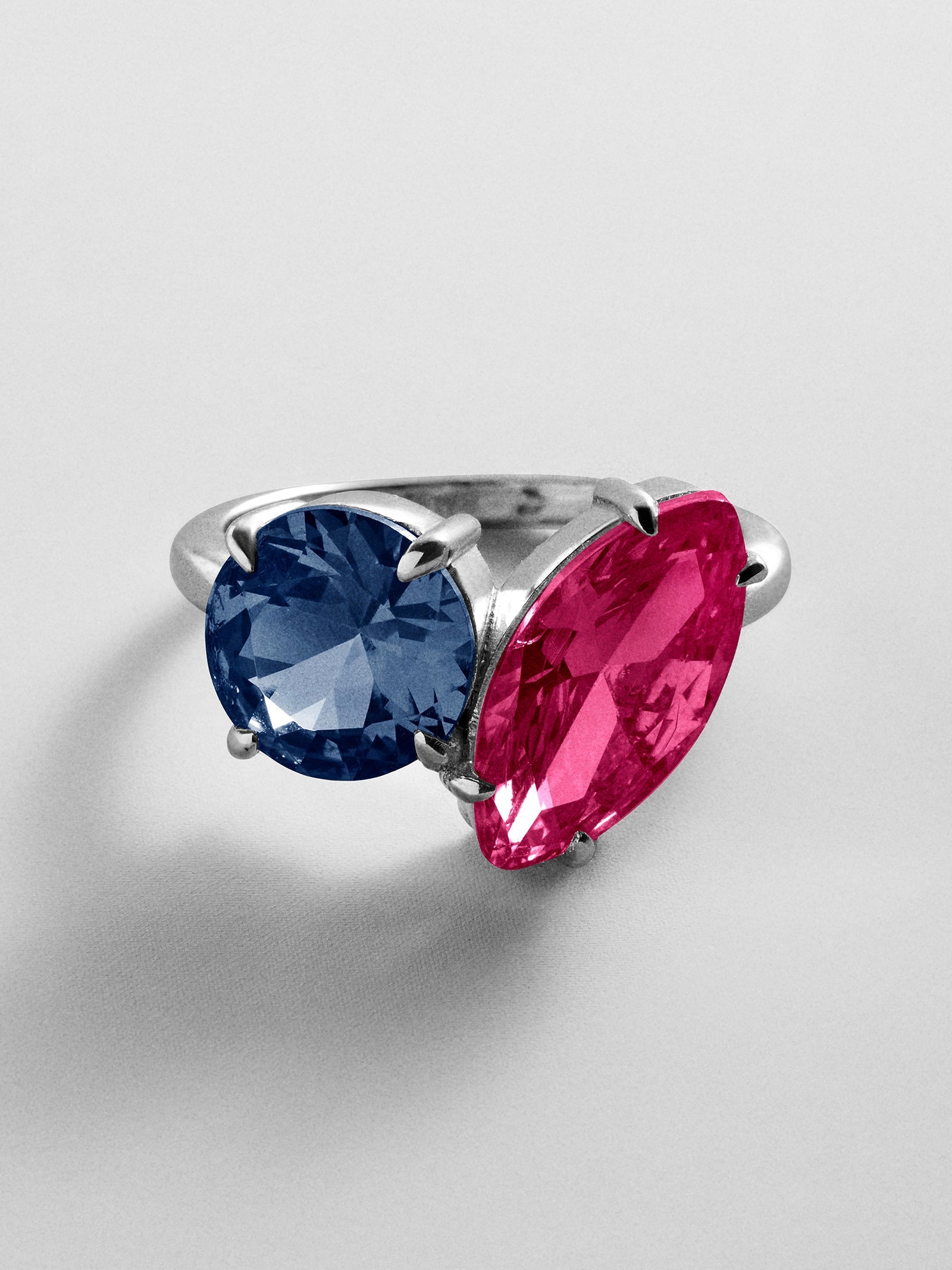 Toi et Moi Custom Birthstone Ring - Silver