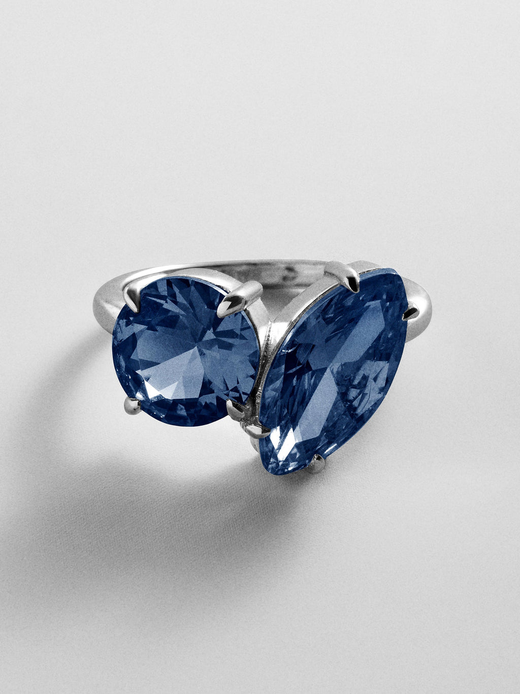 Toi et Moi Custom Birthstone Ring - Silver
