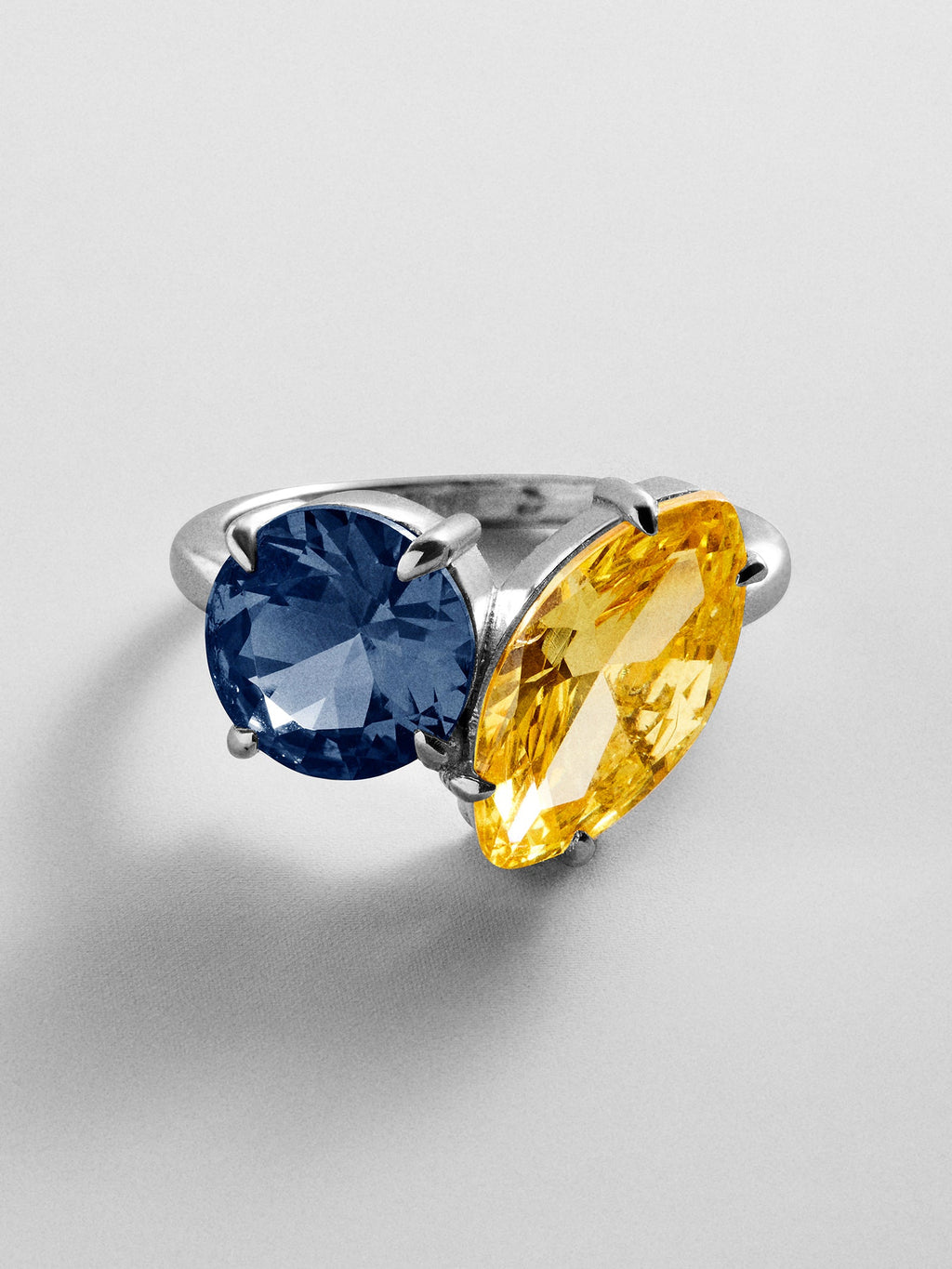 Toi et Moi Custom Birthstone Ring - Silver