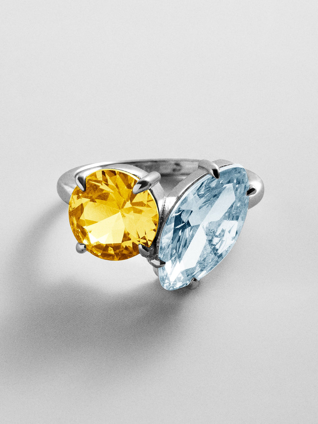 Toi et Moi Custom Birthstone Ring - Silver