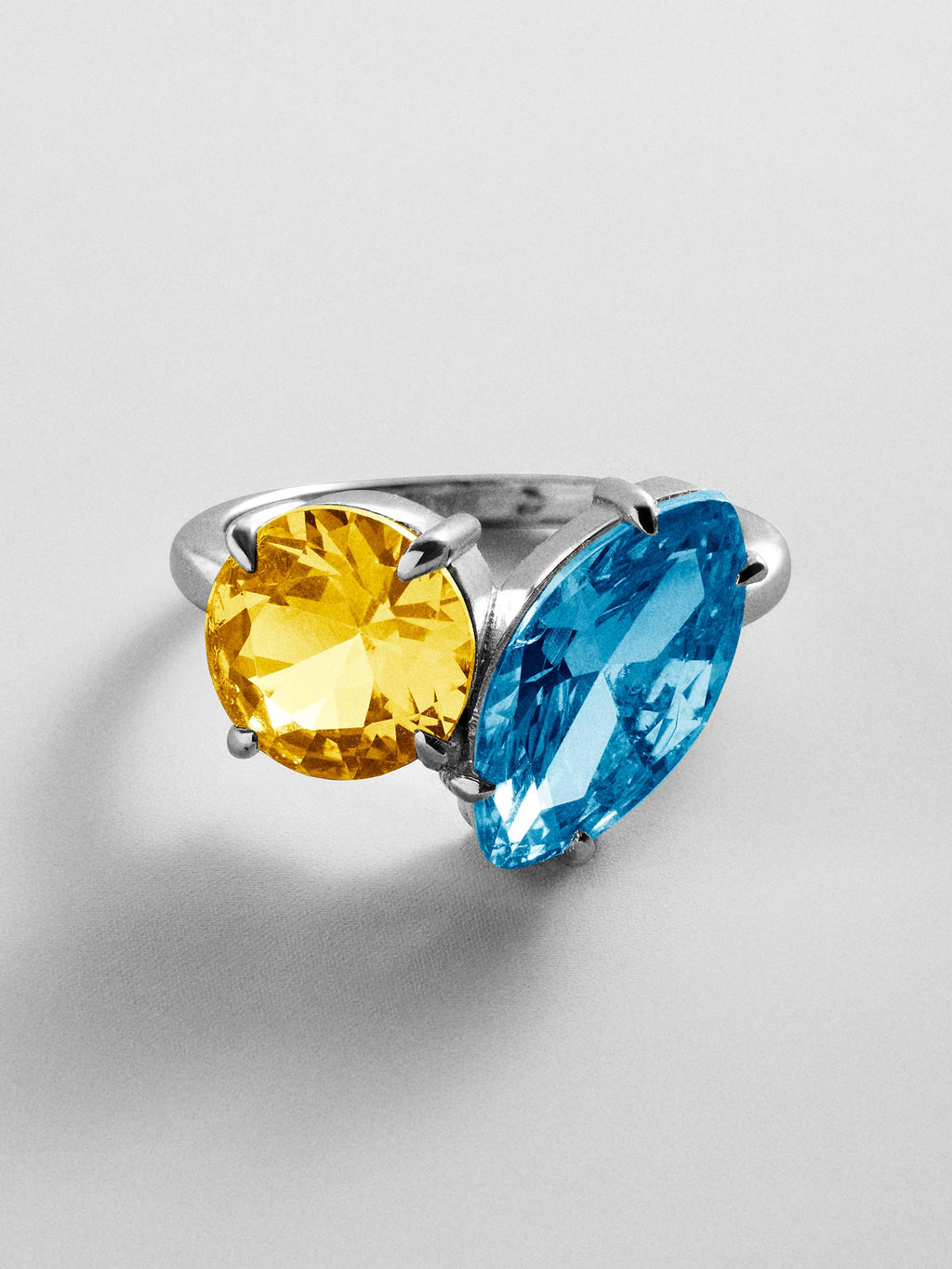 Toi et Moi Custom Birthstone Ring - Silver