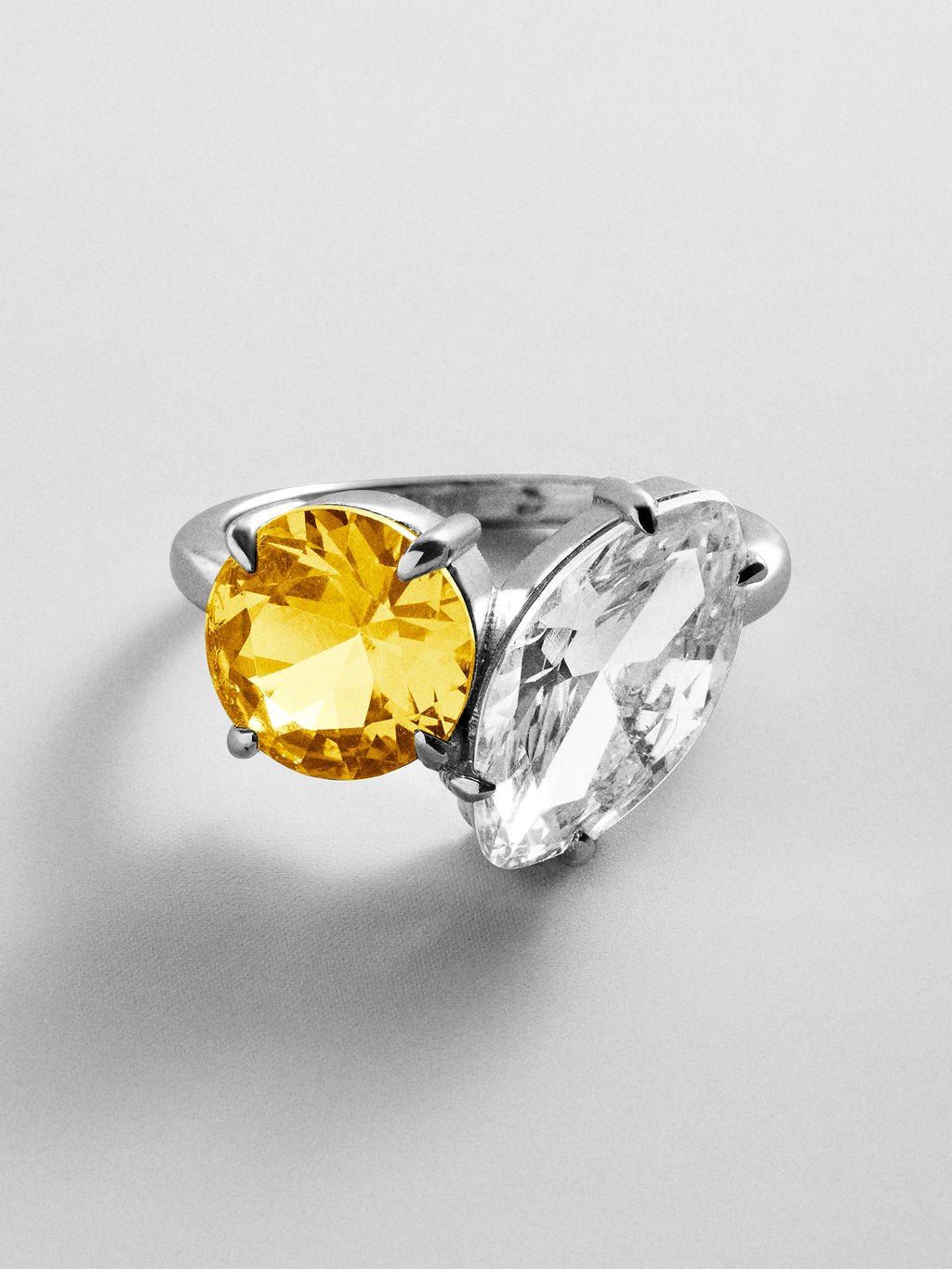 Toi et Moi Custom Birthstone Ring - Silver