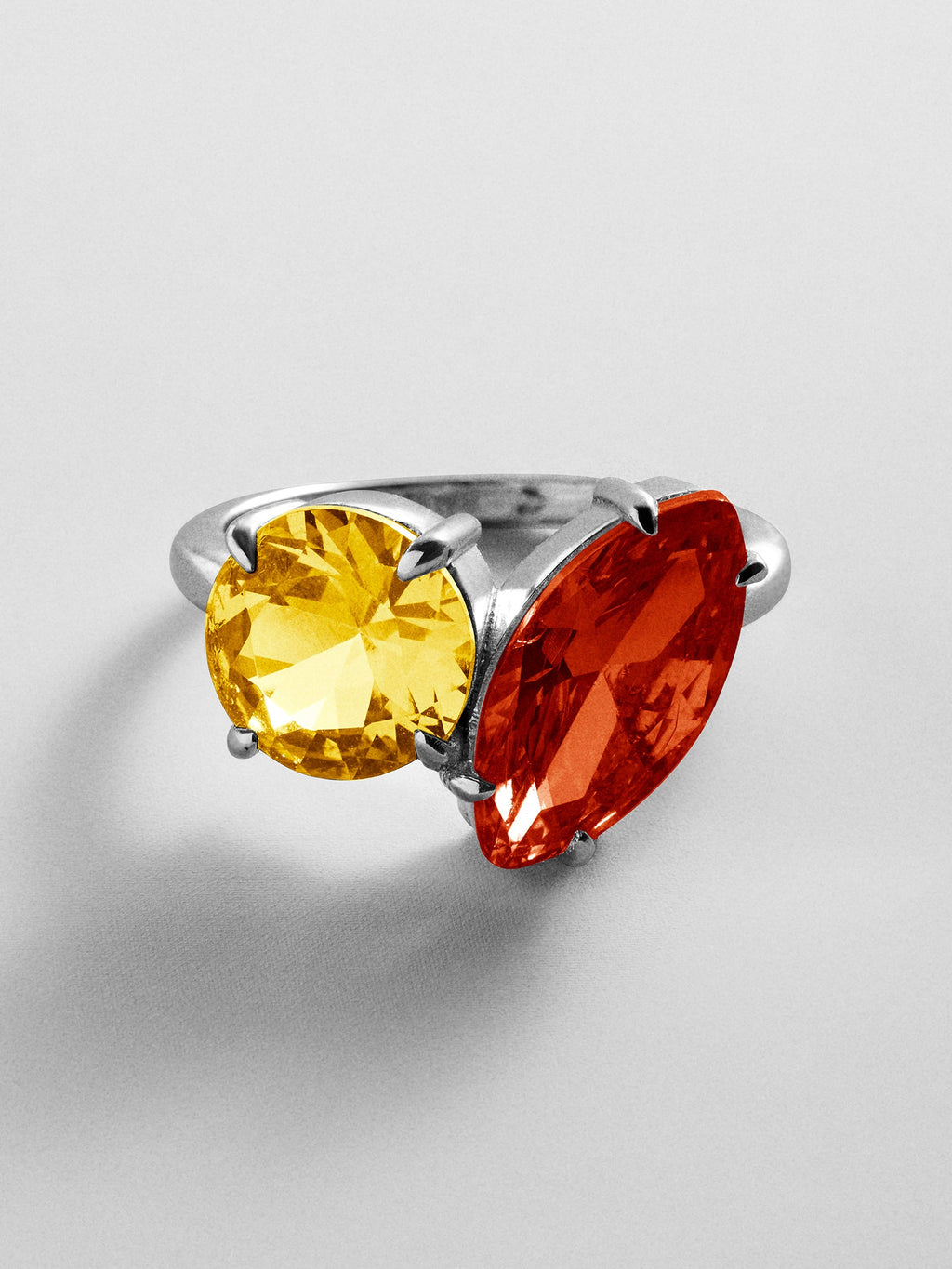 Toi et Moi Custom Birthstone Ring - Silver
