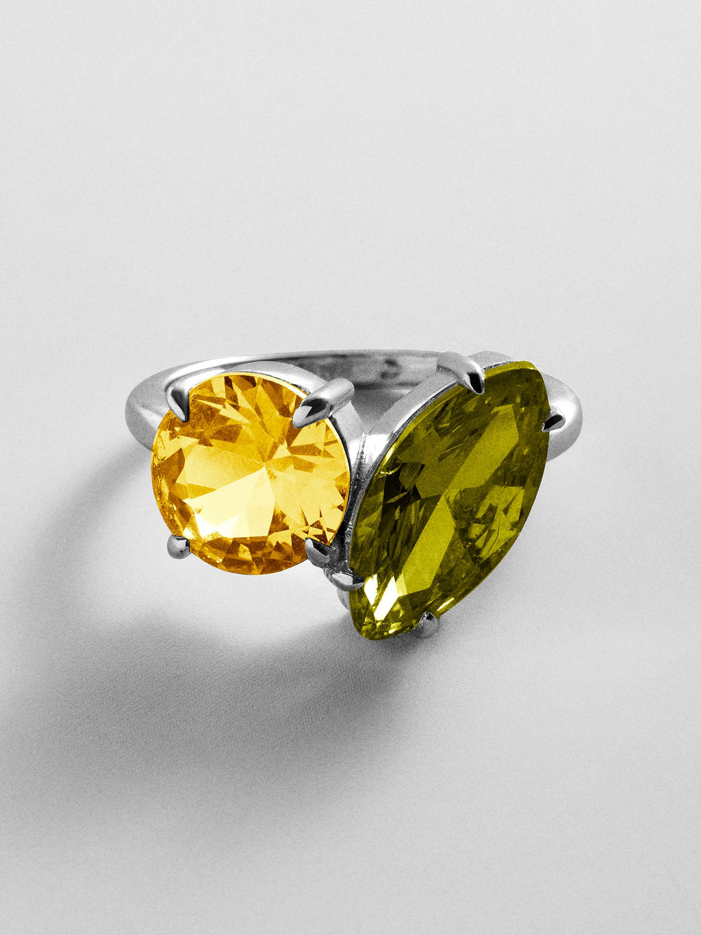 Toi et Moi Custom Birthstone Ring - Silver