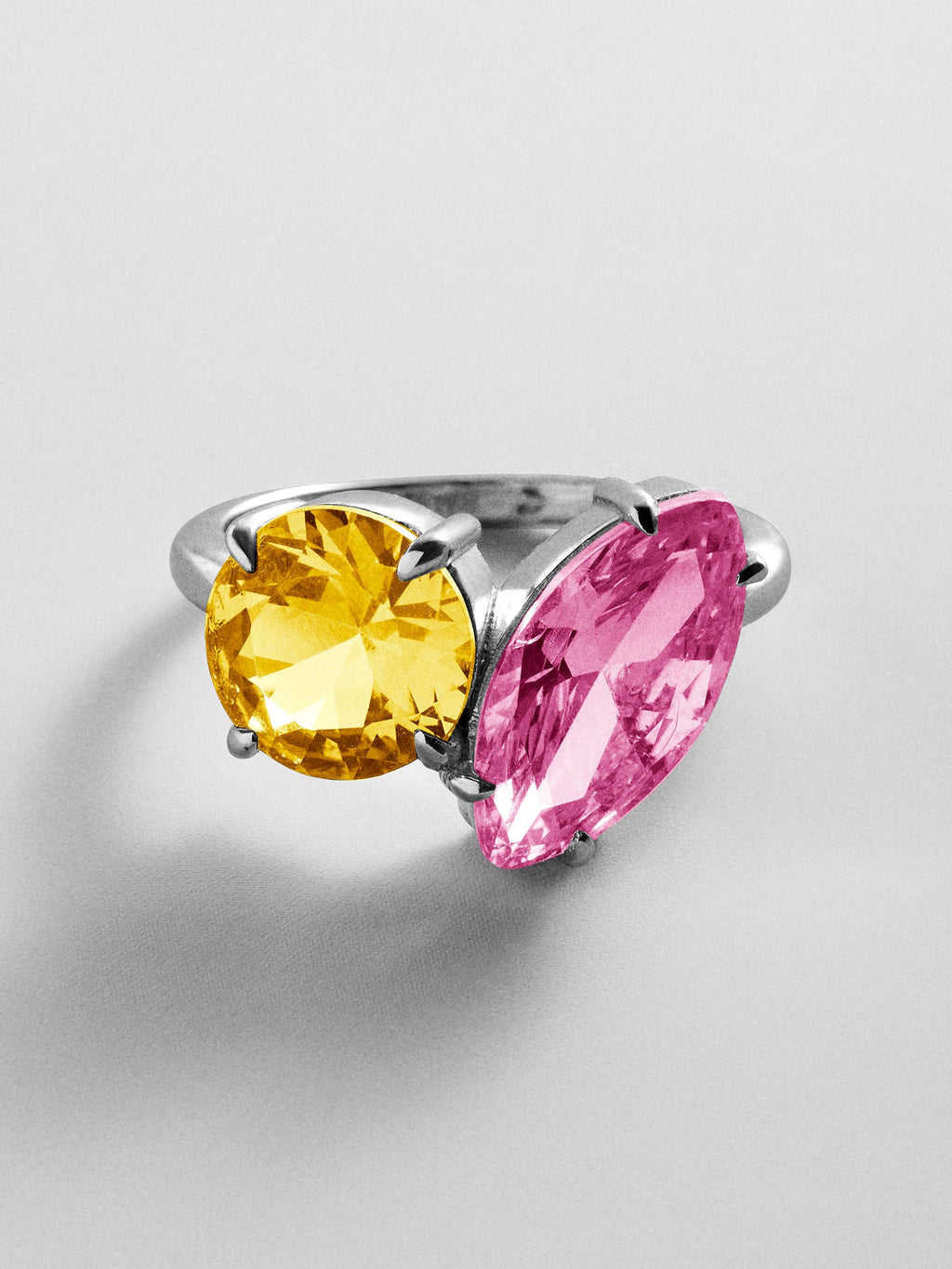 Toi et Moi Custom Birthstone Ring - Silver