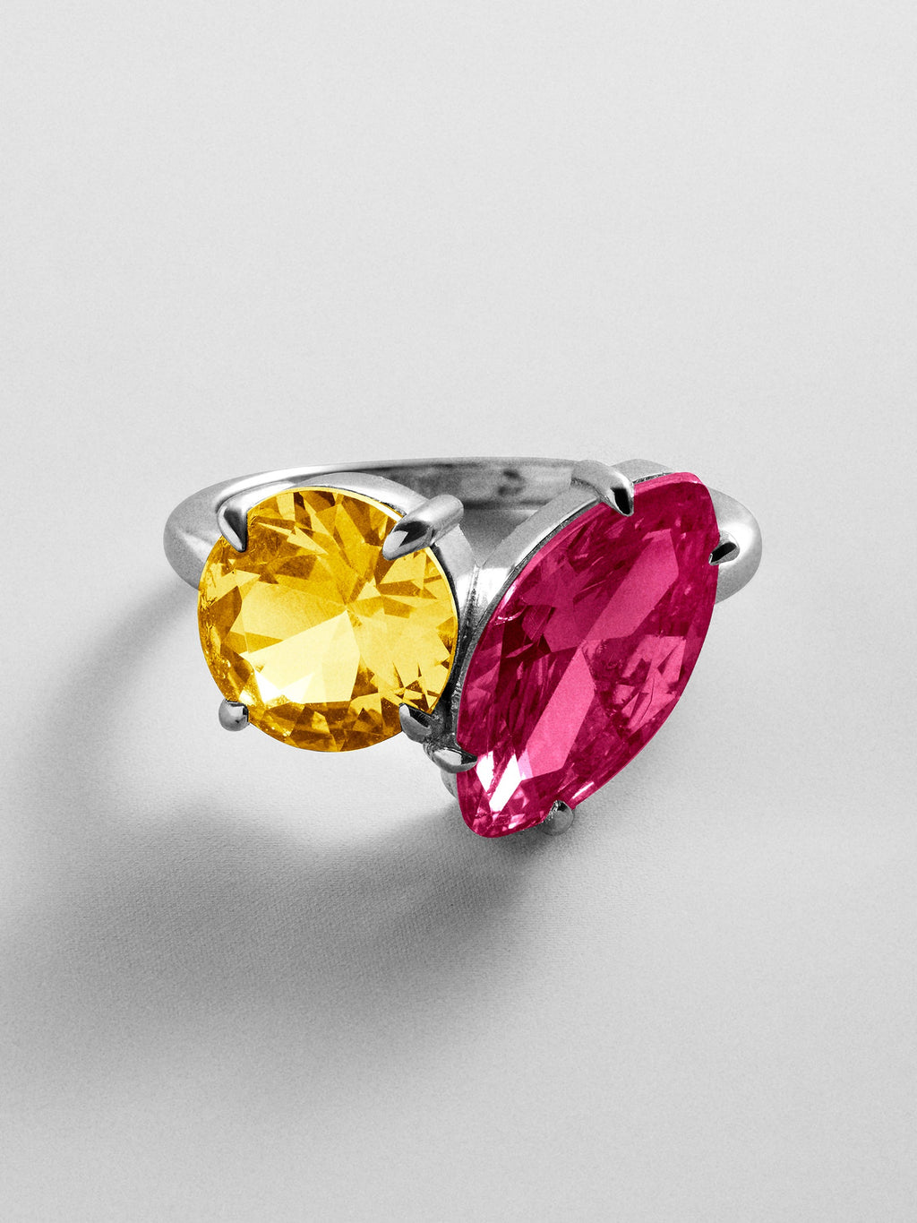 Toi et Moi Custom Birthstone Ring - Silver