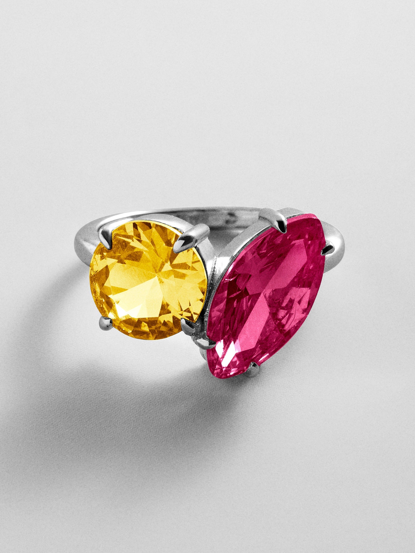 Toi et Moi Custom Birthstone Ring - Silver