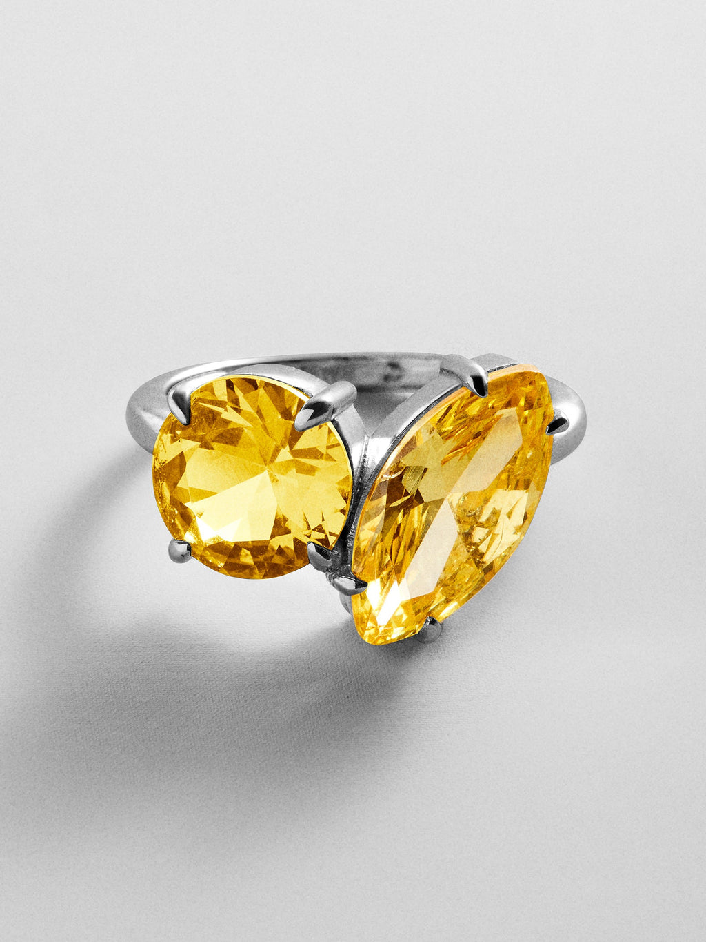 Toi et Moi Custom Birthstone Ring - Silver