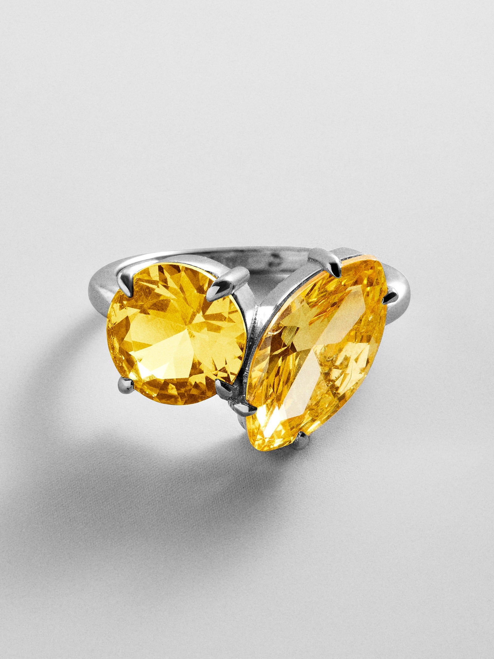 Toi et Moi Custom Birthstone Ring - Silver