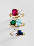 Toi et Moi Custom Birthstone Ring - Gold