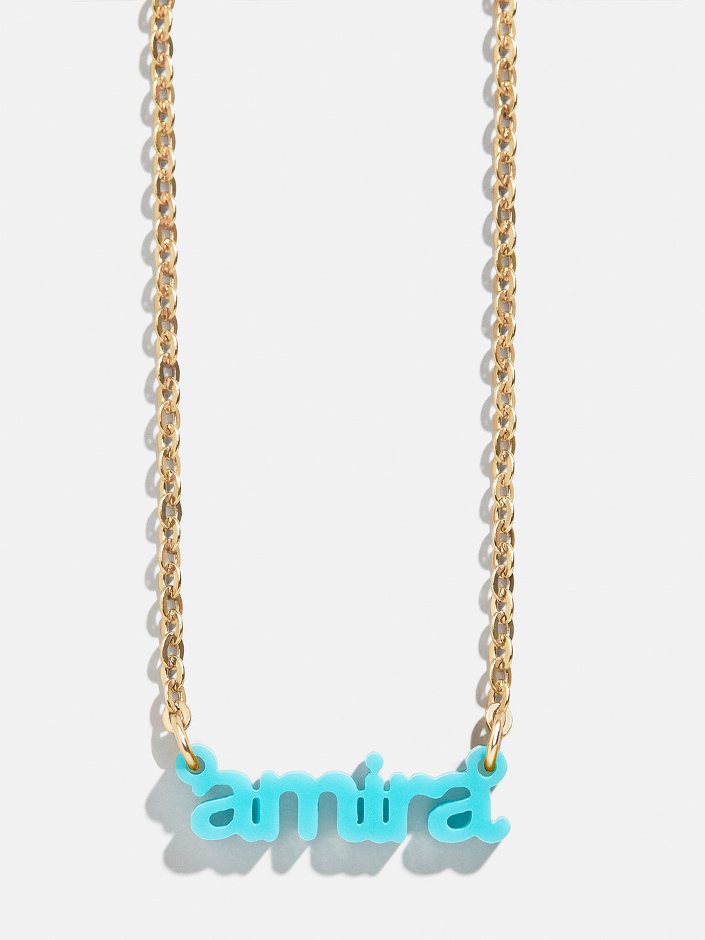 Acrylic Custom Nameplate Necklace - Gold