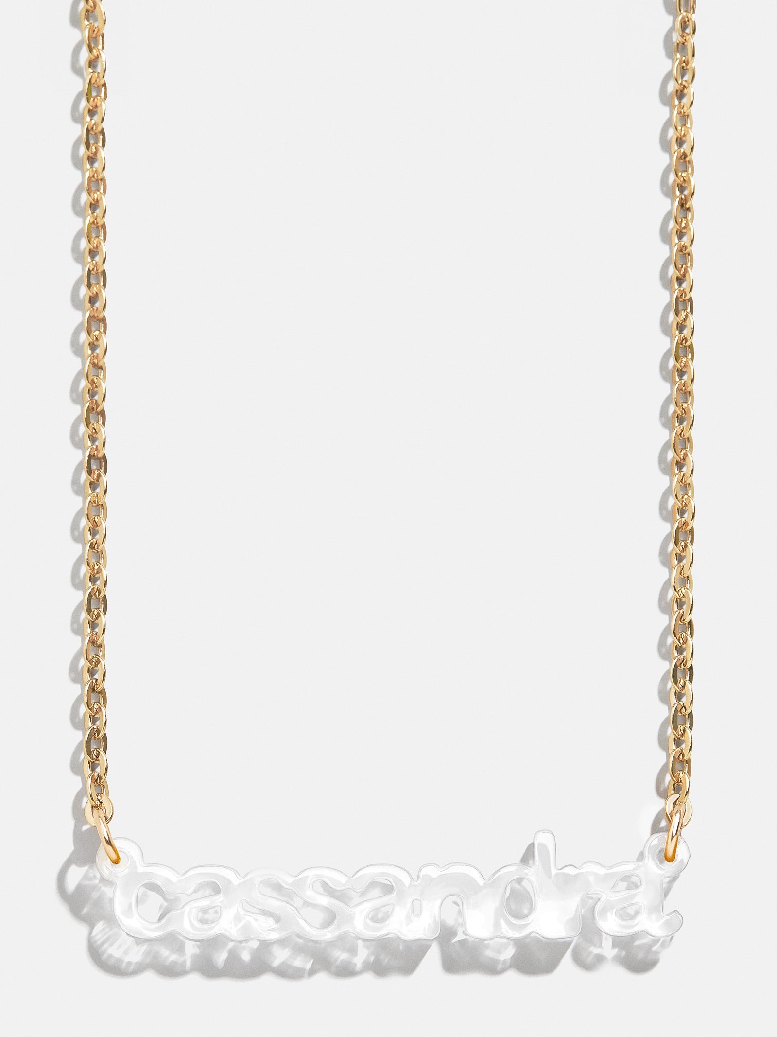 Acrylic Custom Nameplate Necklace - Gold