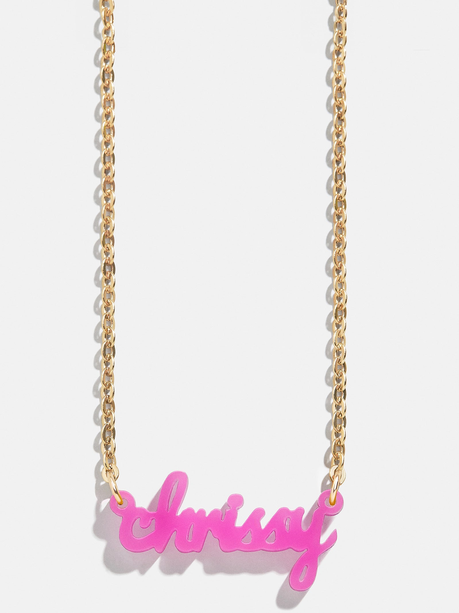 Acrylic Custom Nameplate Necklace - Gold