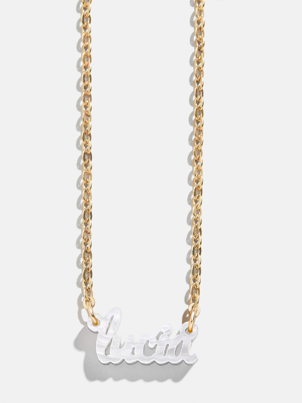 Acrylic Custom Nameplate Necklace - Gold