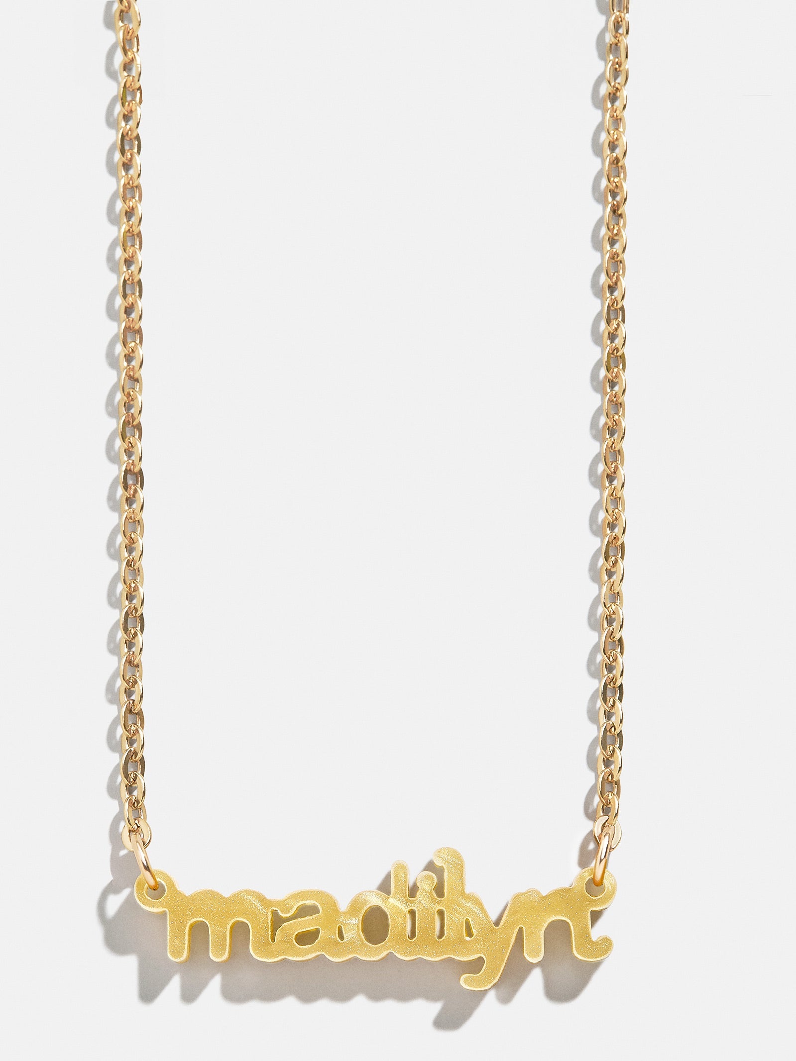 Acrylic Custom Nameplate Necklace - Gold